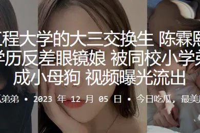 【网曝黑料】武汉工程大学的大三交换生陈霖熙又一个高学历反差眼镜娘被同校小学弟调教成小母狗视频曝光流出